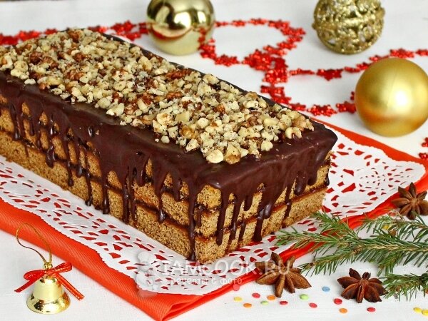 шоколадный торт с орехами фото