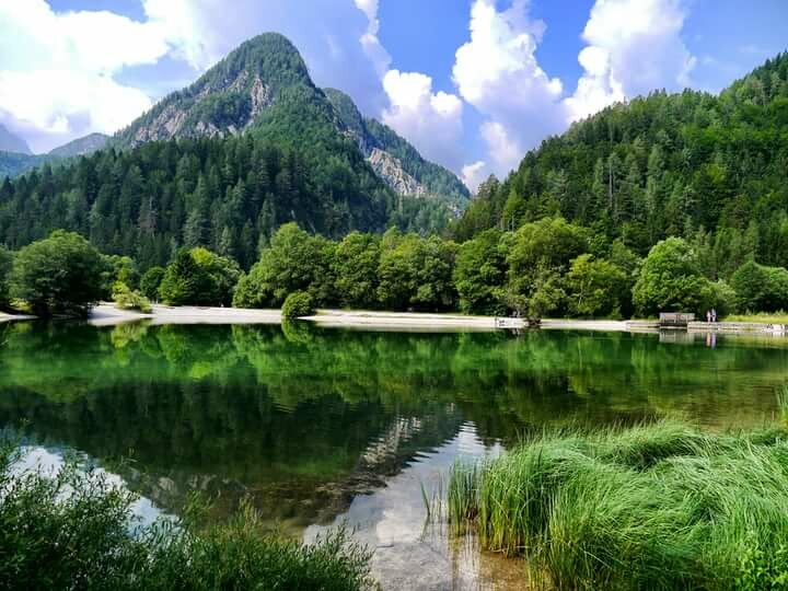 словения озеро горы lake jasna kranjska gora фото