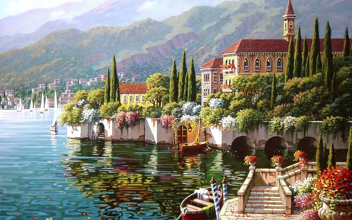 средиземноморские пейзажи и фрески фото