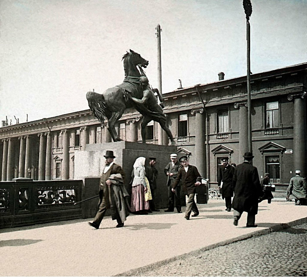 старинные фотографии санкт-петербурга аничков мост фото