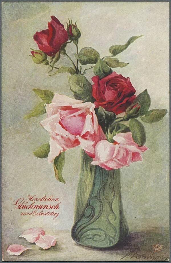старинные открытки с розами фото