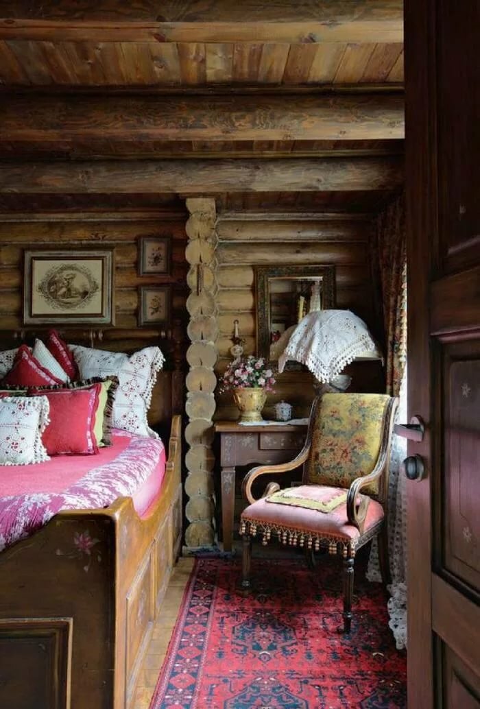 стиль русская изба в интерьере фото