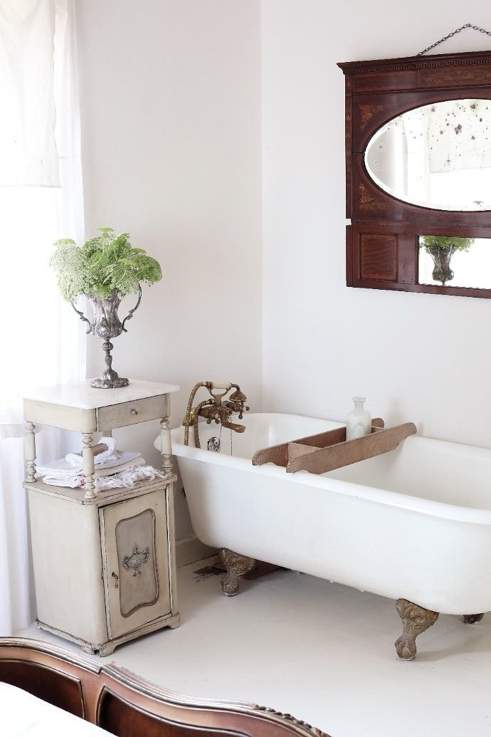 стиль shabby chic ванная фото