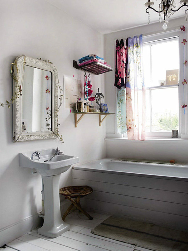 стиль shabby chic ванная фото