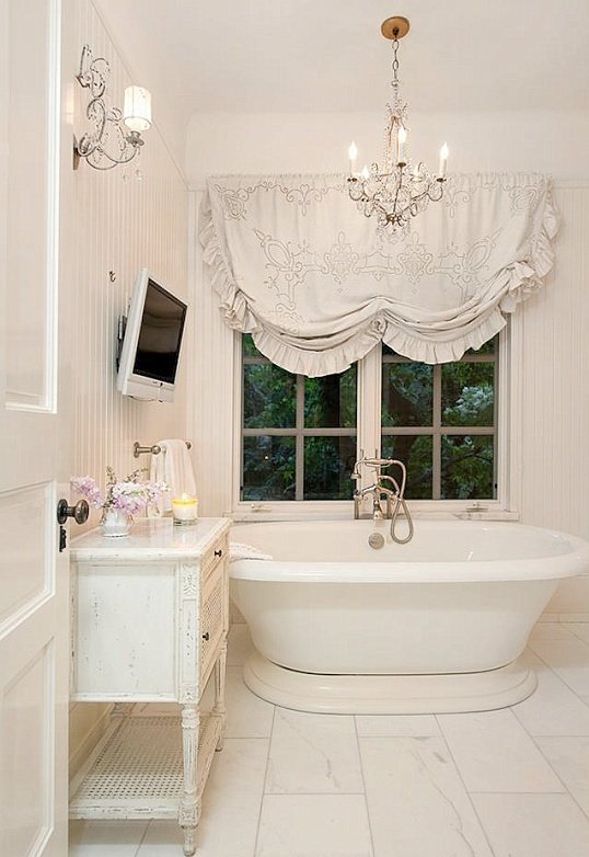 стиль shabby chic ванная фото