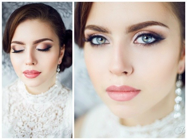 свадебный макияж со стрелками фото