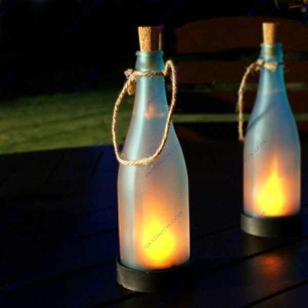 светильник из бутылки с led подсветкой фото