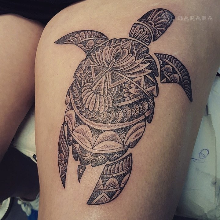 tattoo turtle polynesian style фото
