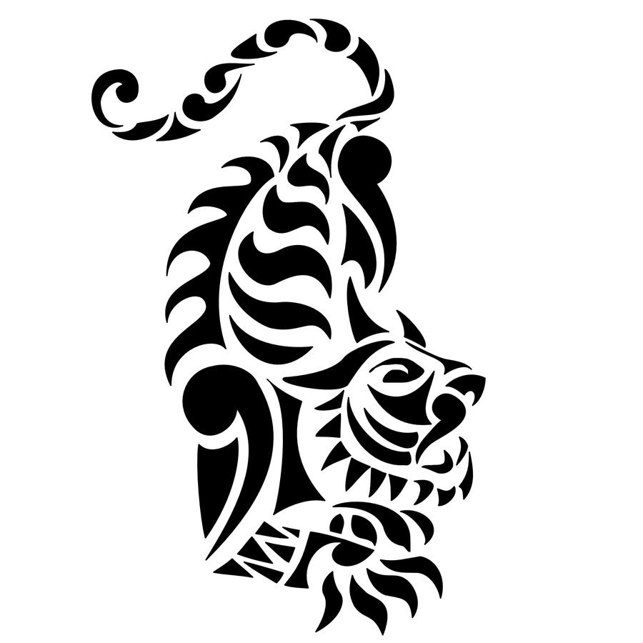 татуировка тигр tribal фото