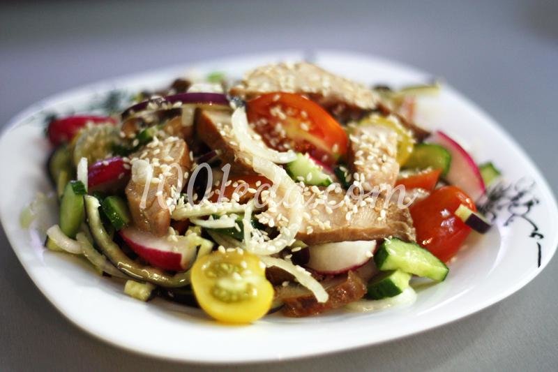 теплый салат с куриной печенью фото