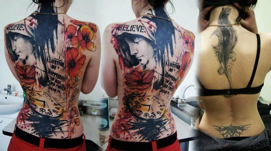 трешполька на всю спину фото