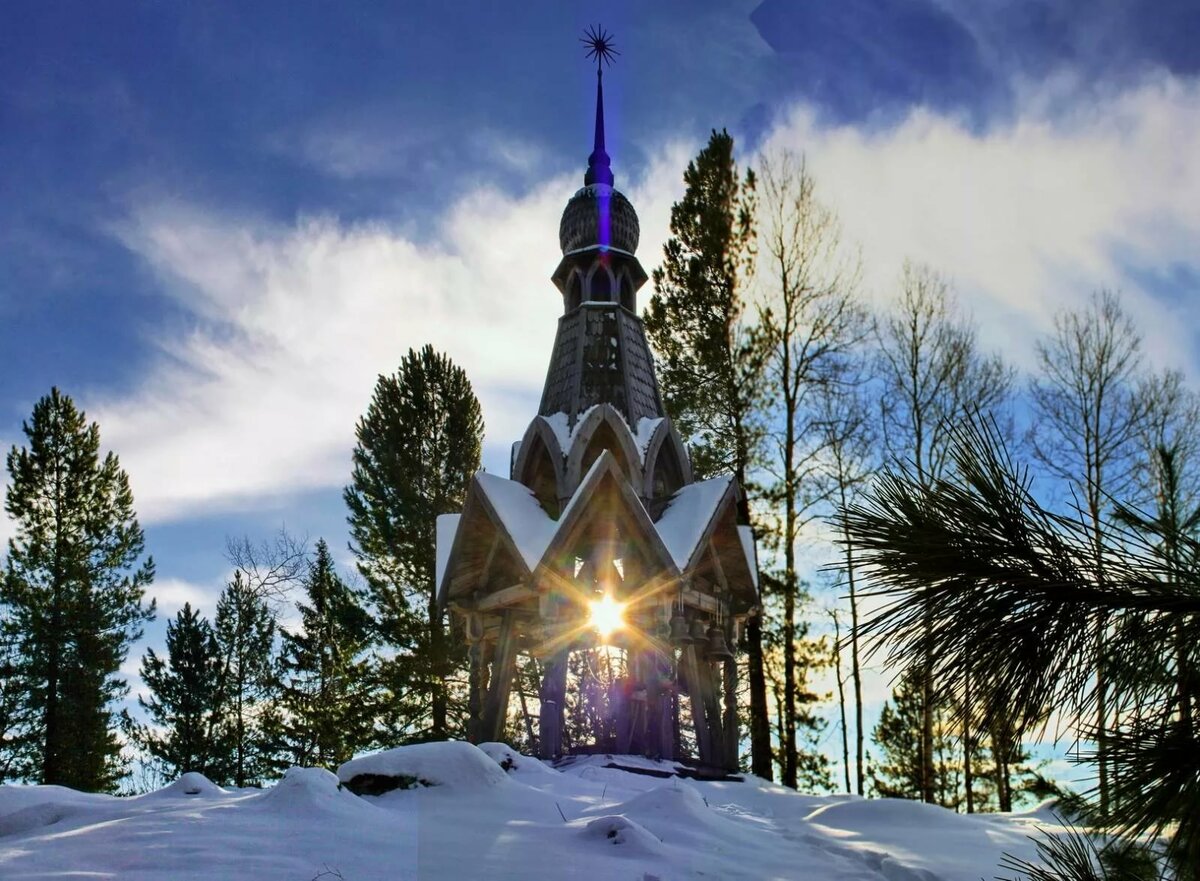 церкви в сибири, зима фото