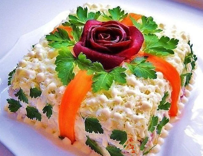 украшение салата оливье фото