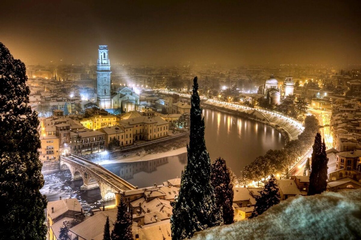 верона италия зимой фото
