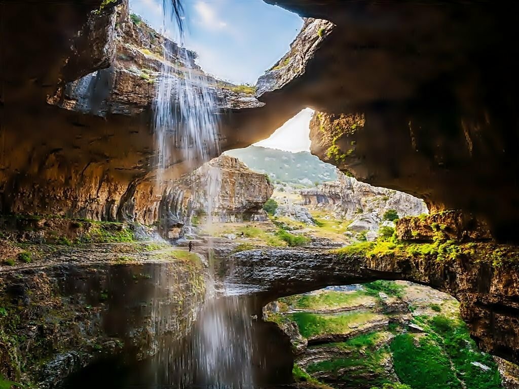 водопад баатара, ливан фото