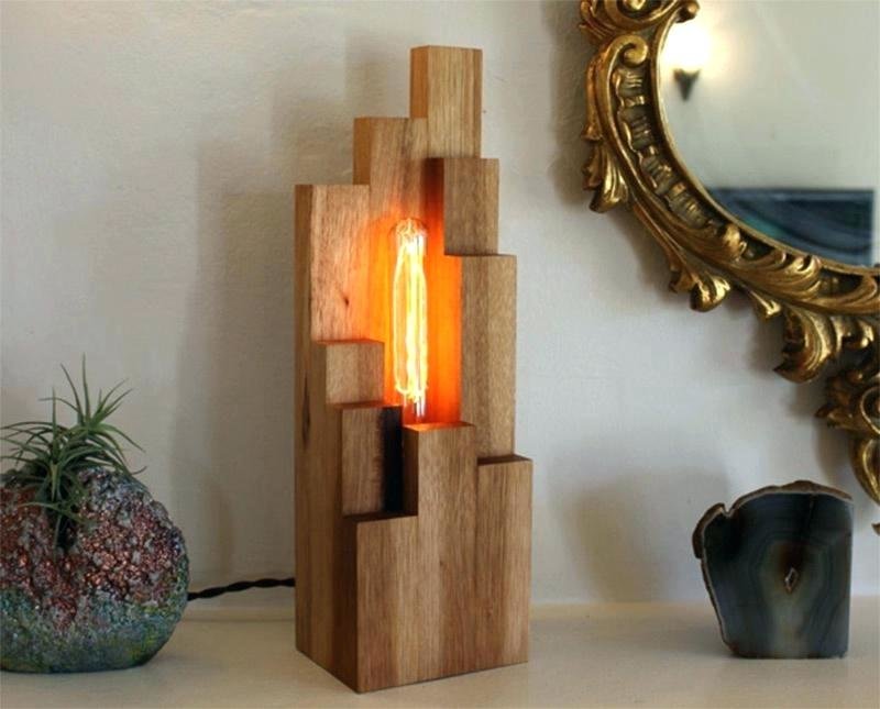 wooden lamp handmade фото