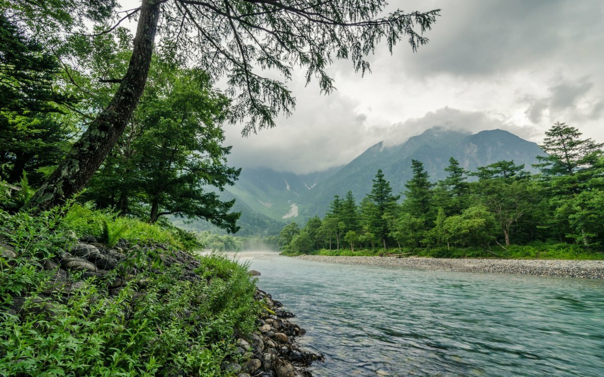 япония река в горах фото