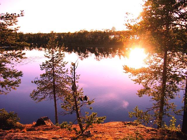 закат на озере карелия фото