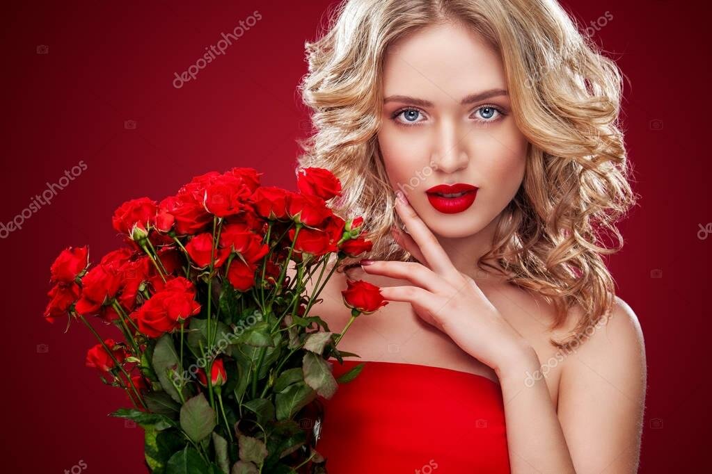 женщина с розой фото