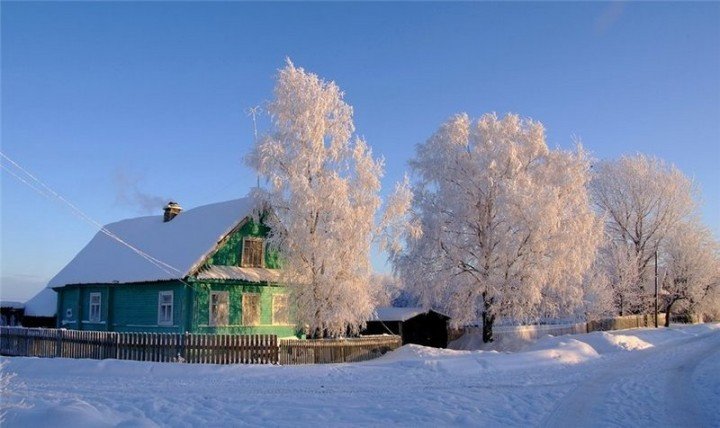 зима в деревне фотографии фото