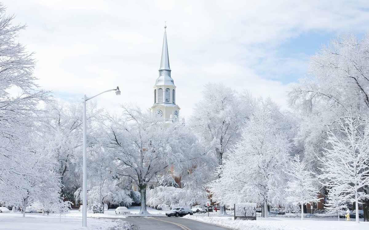 зимний пейзаж город фото
