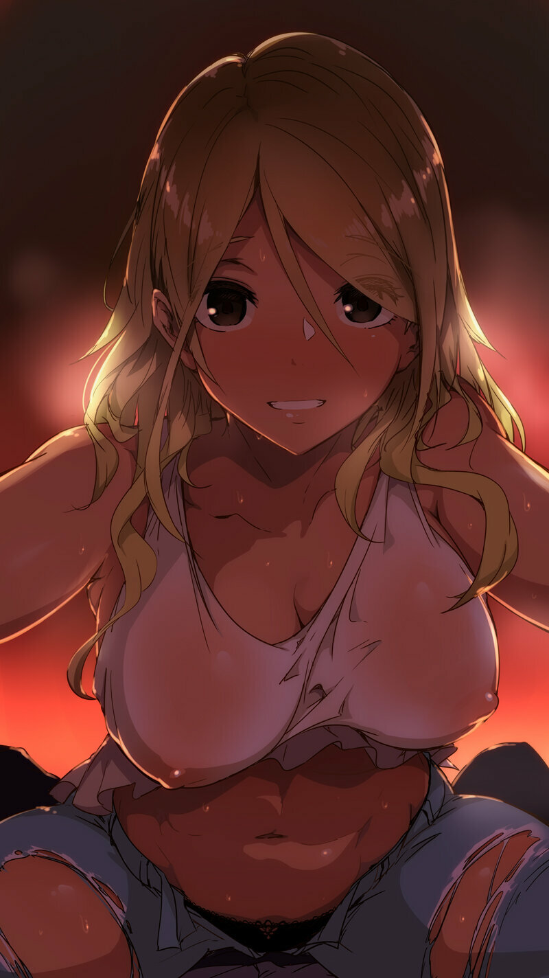 аниме anime blonde breast фото