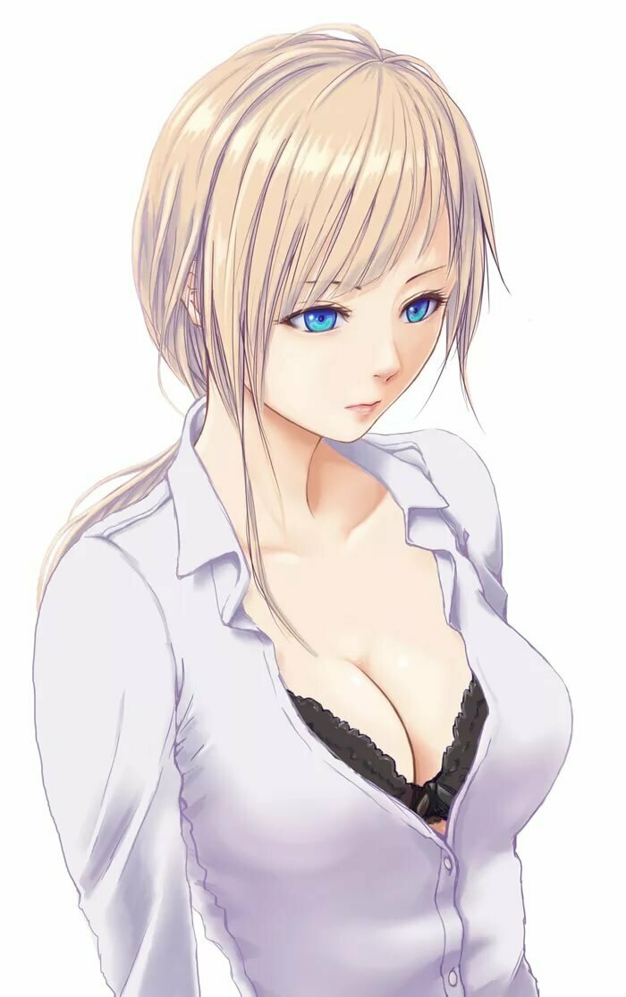 anime girl breast cleavage фото
