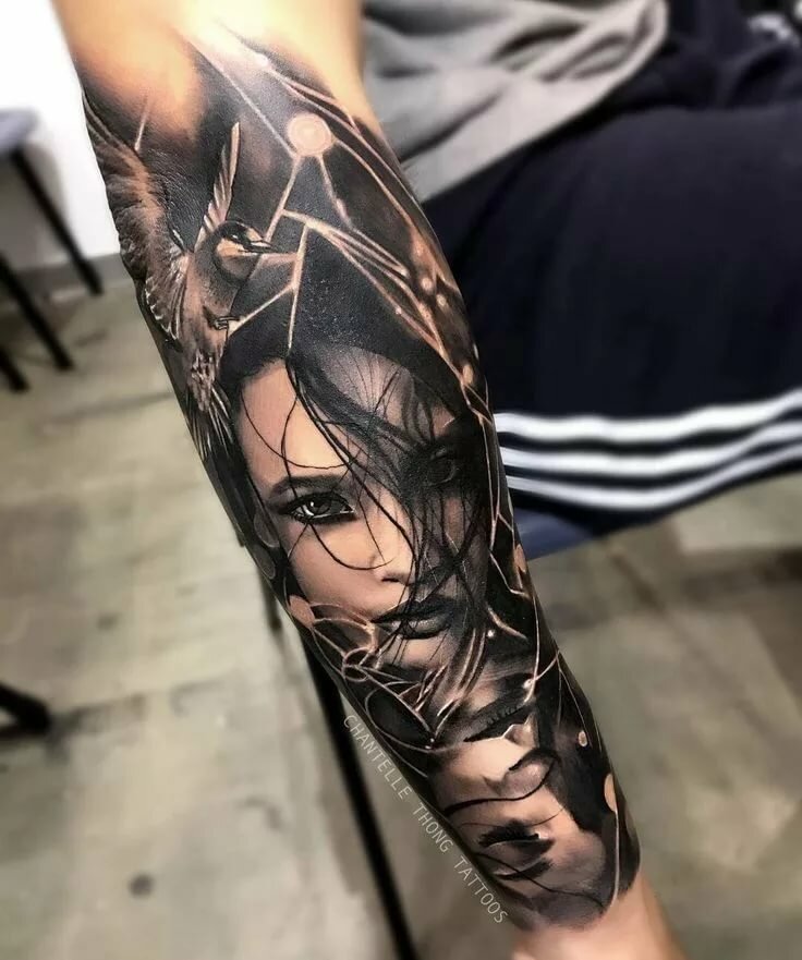 blackwork tattoo рукава фото