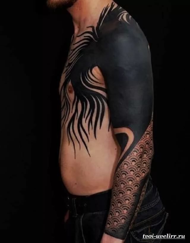 blackwork tattoo рукава фото