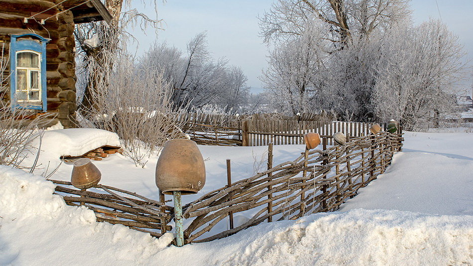 деревенька зимой картинки фото