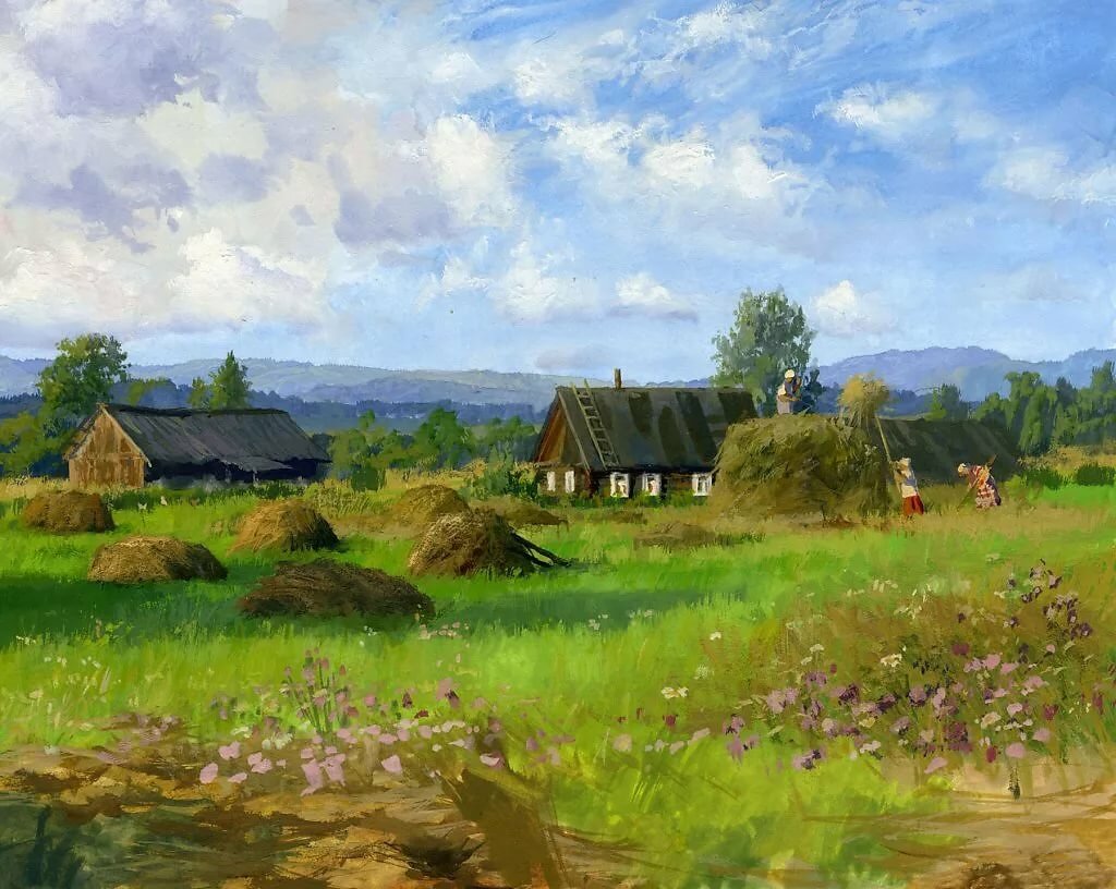 деревенский пейзаж в живописи фото