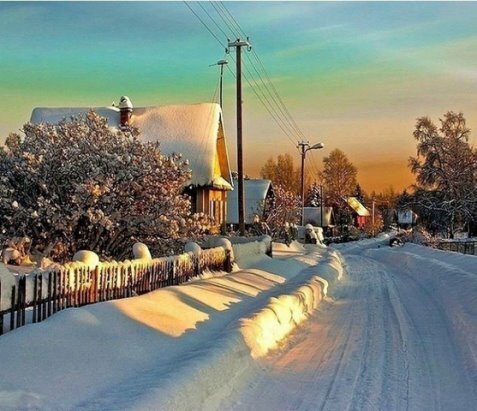 деревня зимой фото