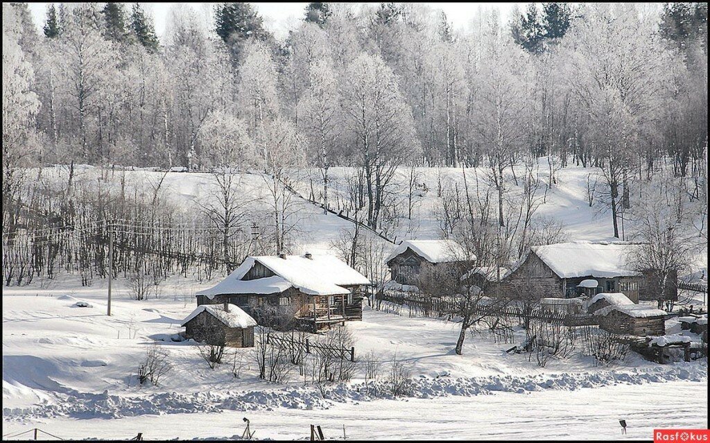 деревня зимой фото
