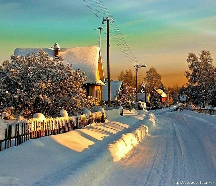 деревня зимой фото