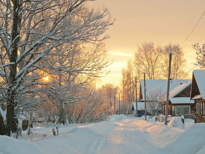 деревня зимой картинки красивые фото