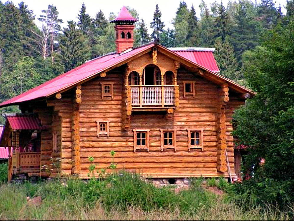 дом из бревна изба фото