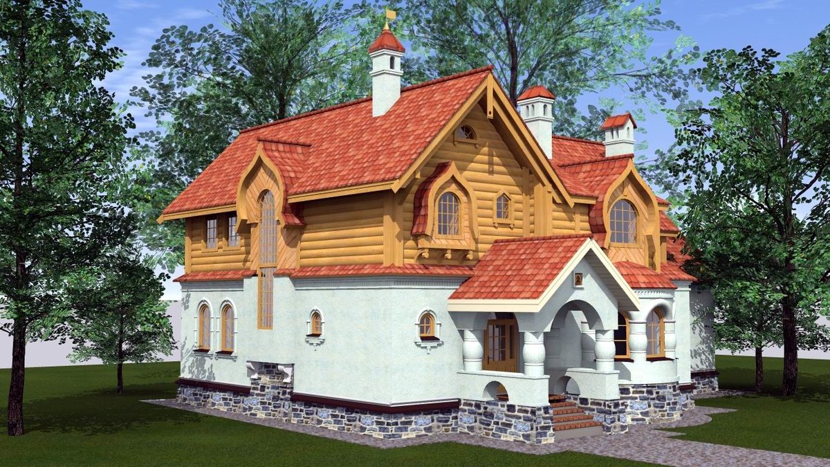 дом в стиле русский терем фото