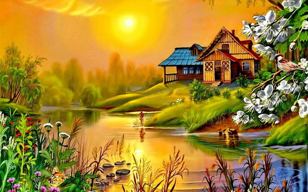 домик в деревне рисунок фото