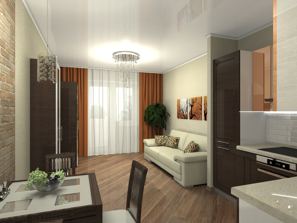 фото интерьер 1 комнатной квартиры 30 м2 окна фото