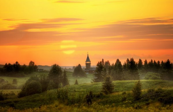 фото пейзажи природы рассвет церковь фото