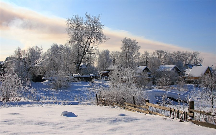 фото русской природы зима и деревни фото