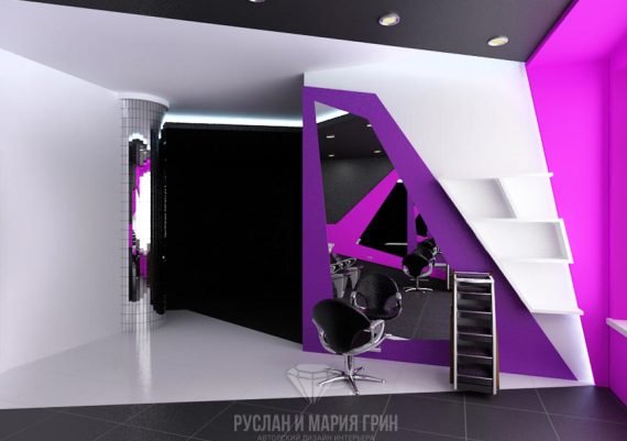 футуристичный интерьер парикмахерских фото