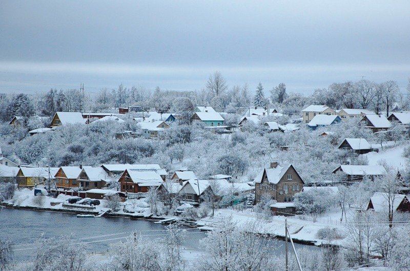 город в снегу фото