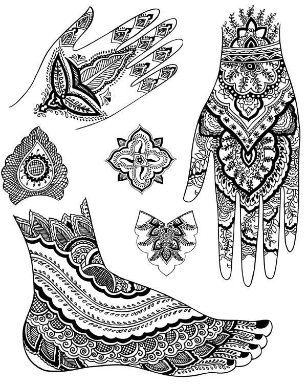 индийское мехенди эскизы фото