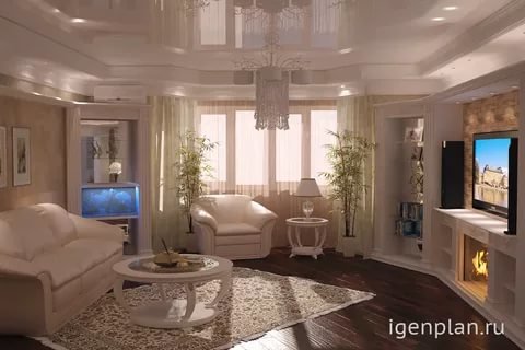 интерьер гостиной с камином в квартире классика фото