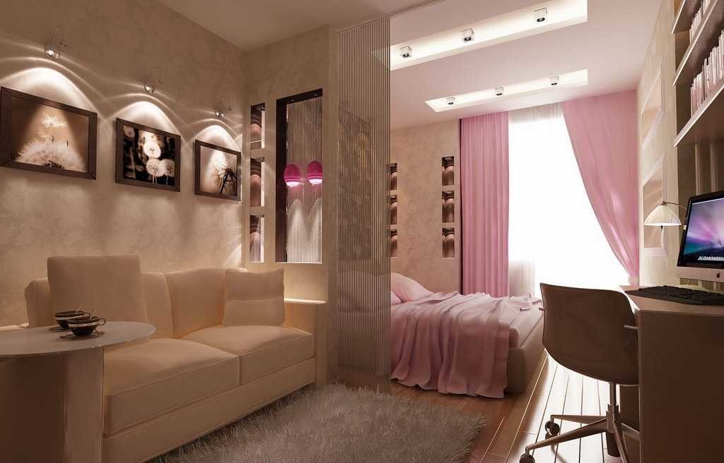 интерьер однокомнатной квартиры 40 кв.м фото с зонированием фото