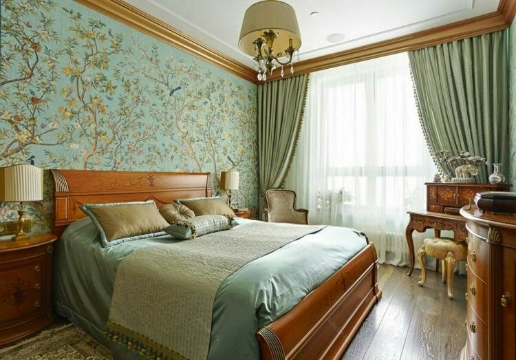 интерьер спальни в классическом стиле фото