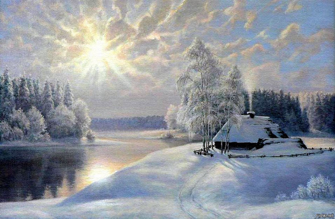 картина зимнее утро фото