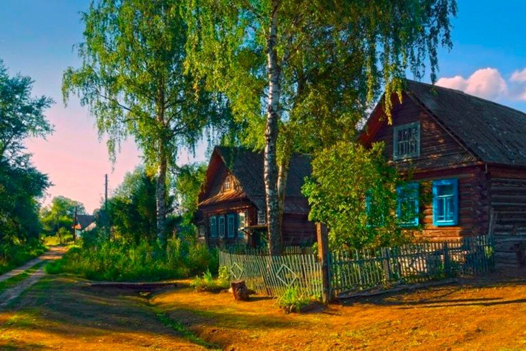 картинка дом в деревне летом фото