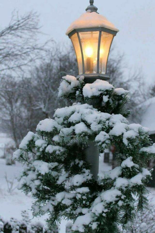 картинка зима фонарь снег фото